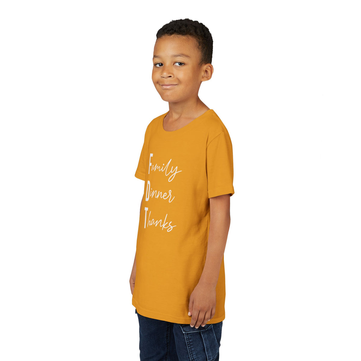 Youth Family Dinner Thanks Thanksgiving Tee FDT kids shirt