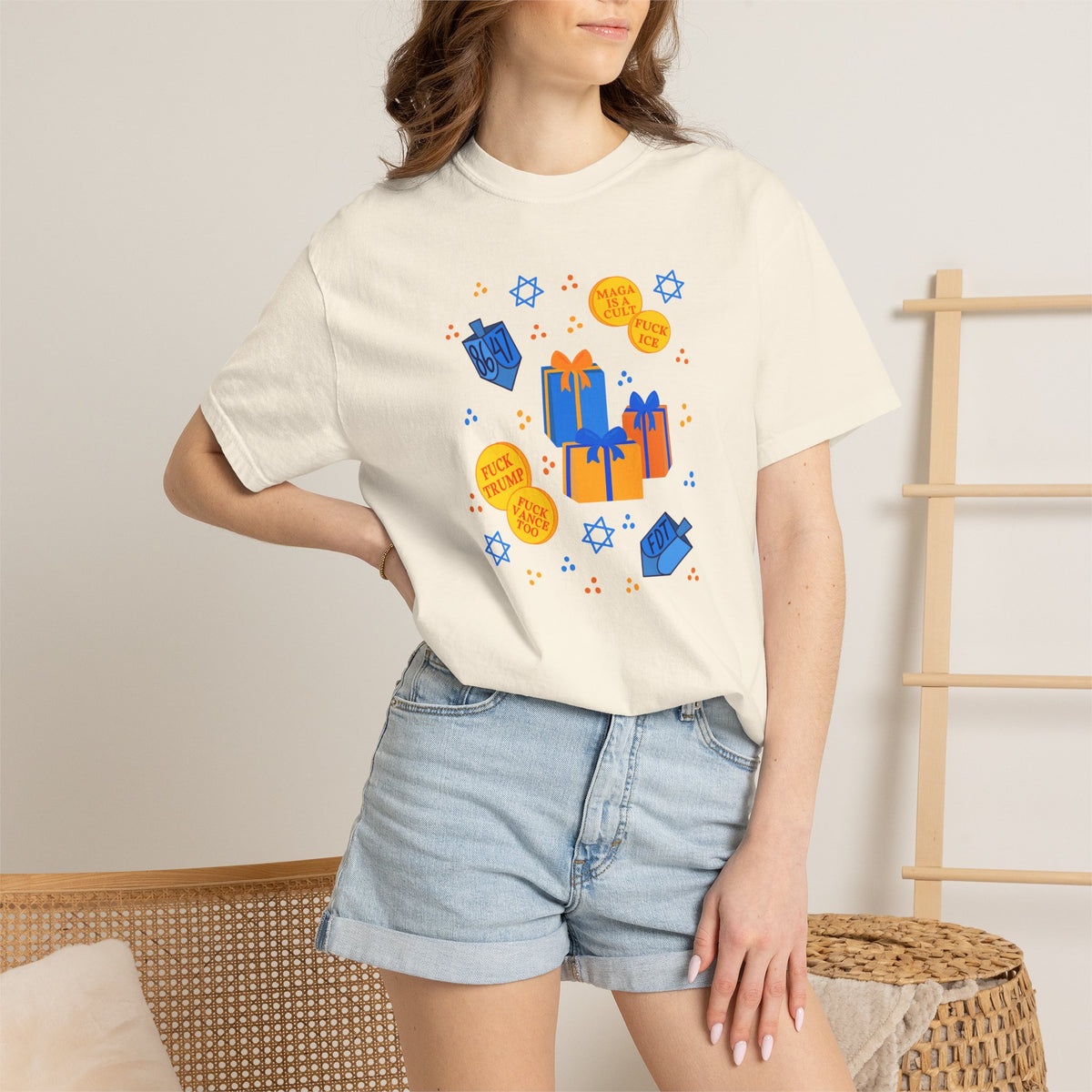 Slightly Subtle Hanukkah Dreidel Gelt Gift Celebration T-Shirt