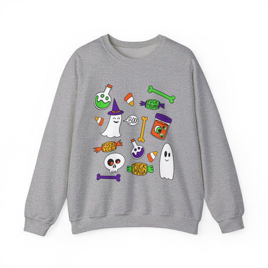 Halloween Candy Ghosts Crewneck Sweatshirt — Cute Spooky Graphic
