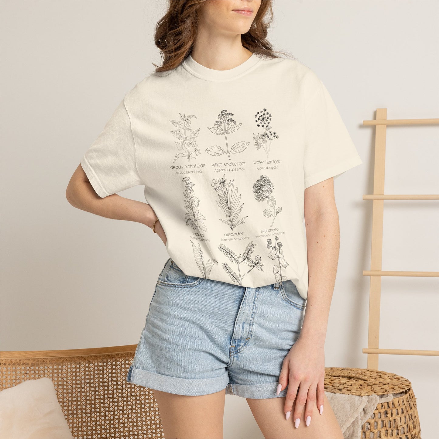 Deadly Nightshade Botanical Illustration T-Shirt | Vintage Plant Sketches, Floral Chart