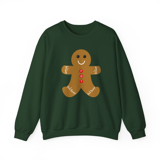 Slightly Subtle Gingerbread Man Crewneck Sweatshirt, FDT Cozy Christmas Gift, Holiday Sweater, Festive Apparel, Winter Wardrobe