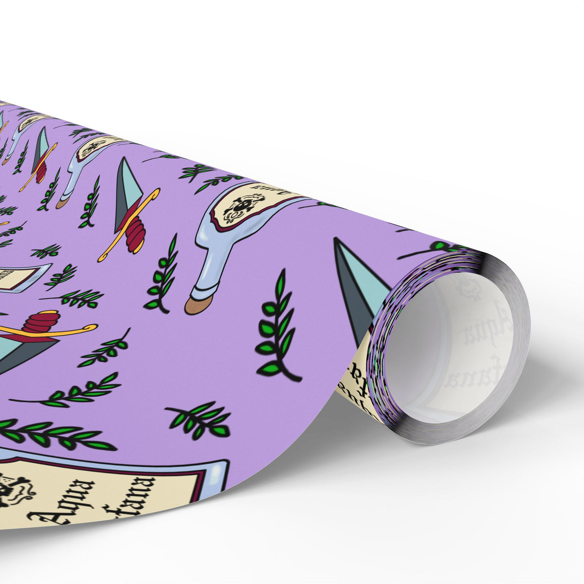 Aqua Tofana Purple Witchy Skull Wrapping Paper Feminist Spiritual Occult Gift Wrap