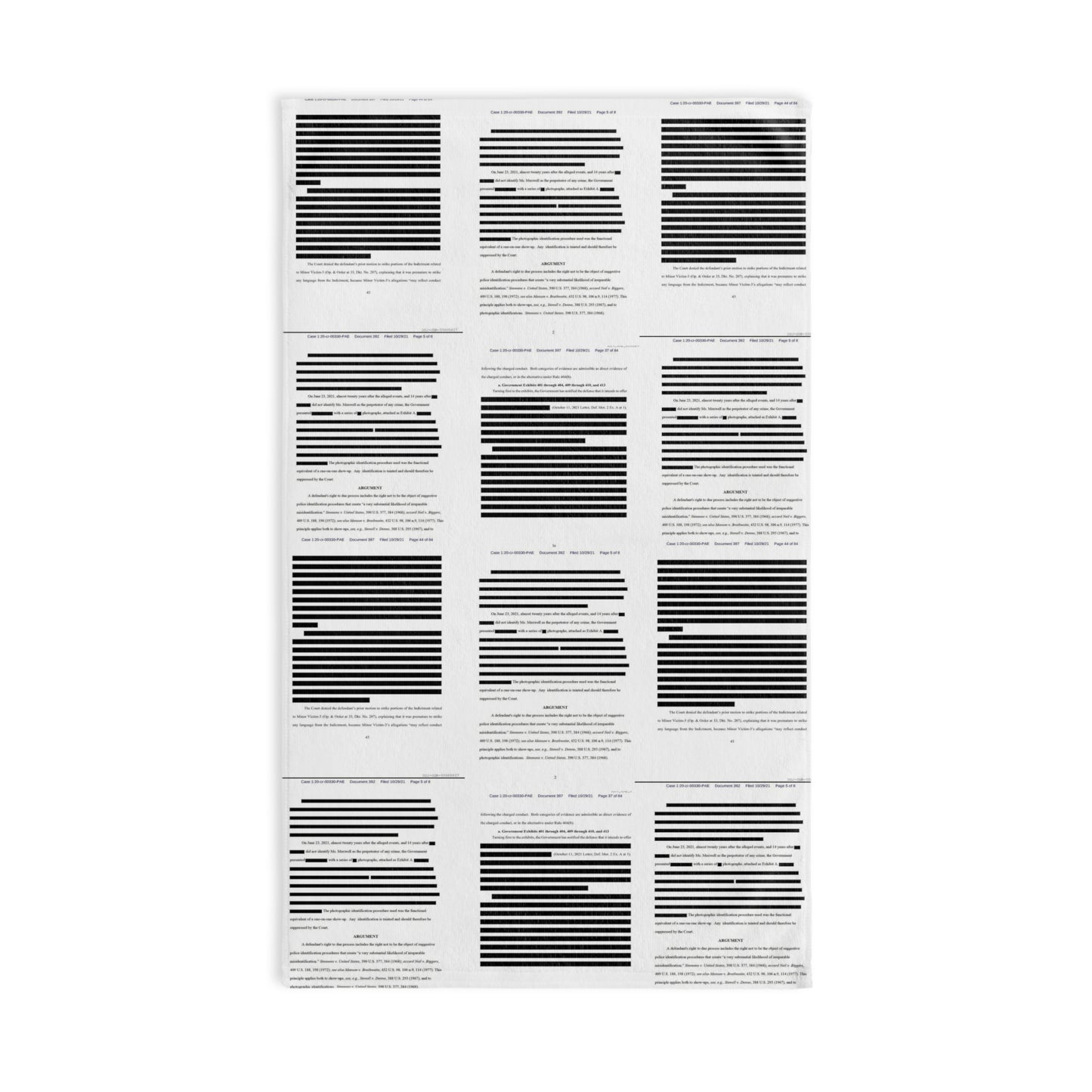 Redacted Files Pattern Hand Towel