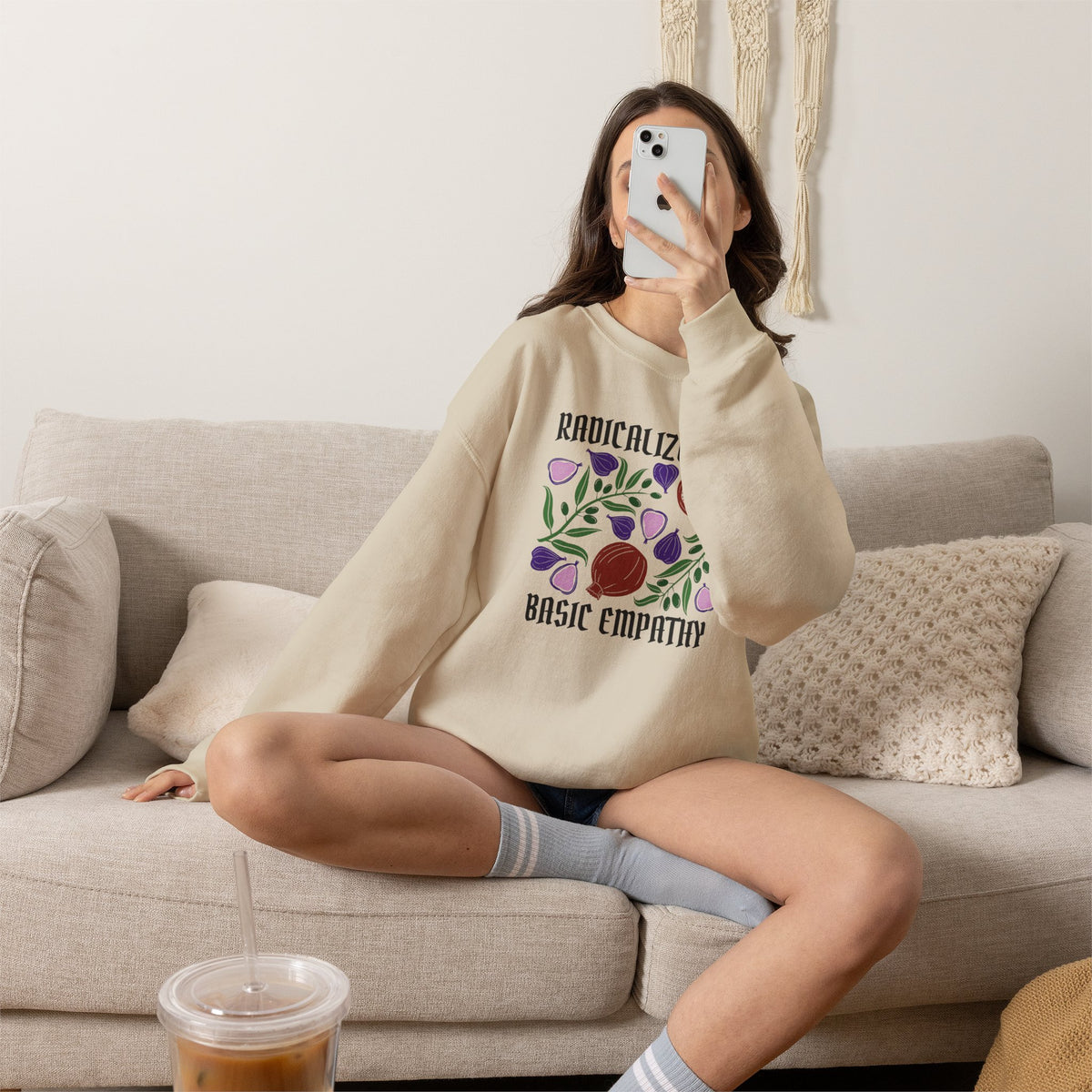 Radicalized by Basic Empathy Floral Sweatshirt