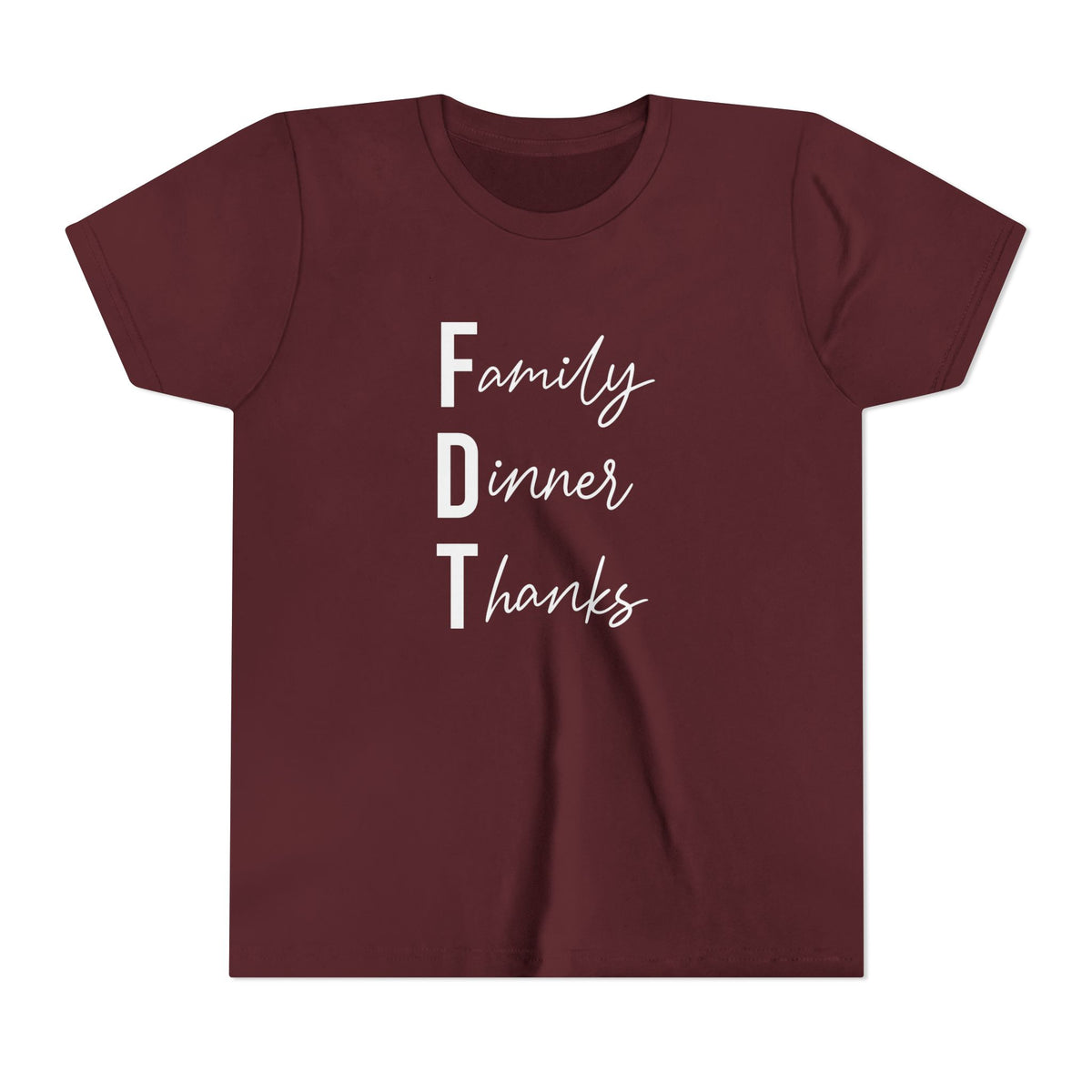 Youth Family Dinner Thanks Thanksgiving Tee FDT kids shirt