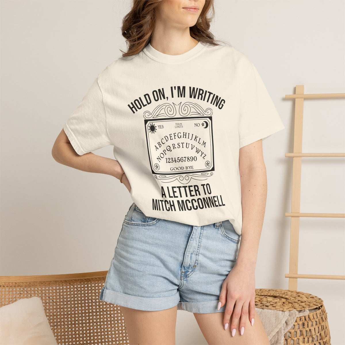 Ouija Board 'Hold On, I'm Writing a Letter to Mitch McConnell' T-Shirt
