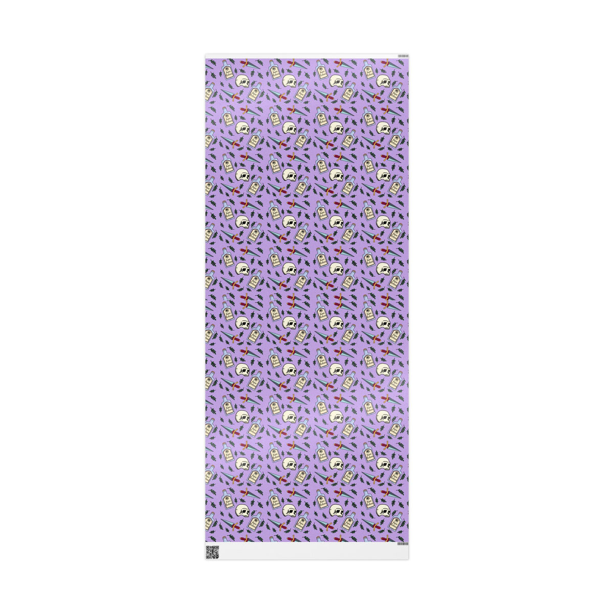 Aqua Tofana Purple Witchy Skull Wrapping Paper Feminist Spiritual Occult Gift Wrap