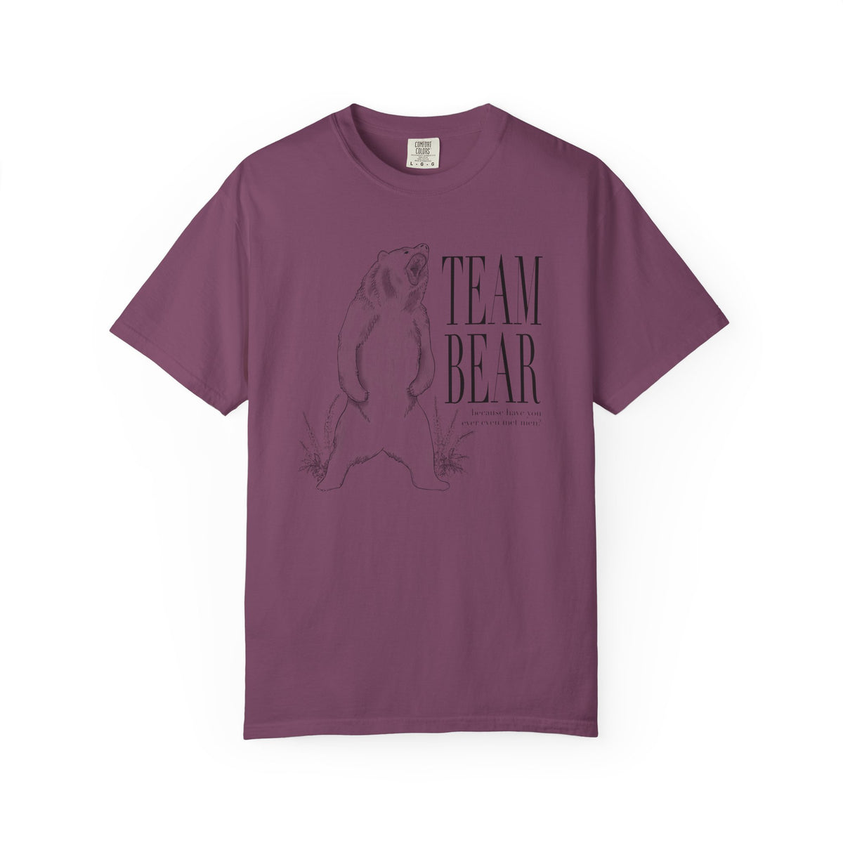 Team Bear Graphic T-Shirt Vintage Sketch Bear Tee because have you even met men