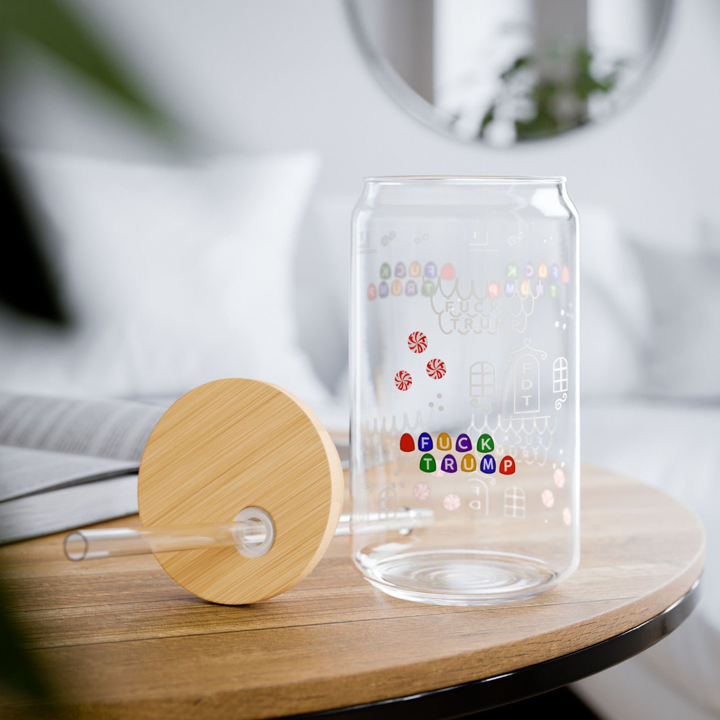Slightly Subtle Gingerbread Candy Doodle Sipper Glass FDT