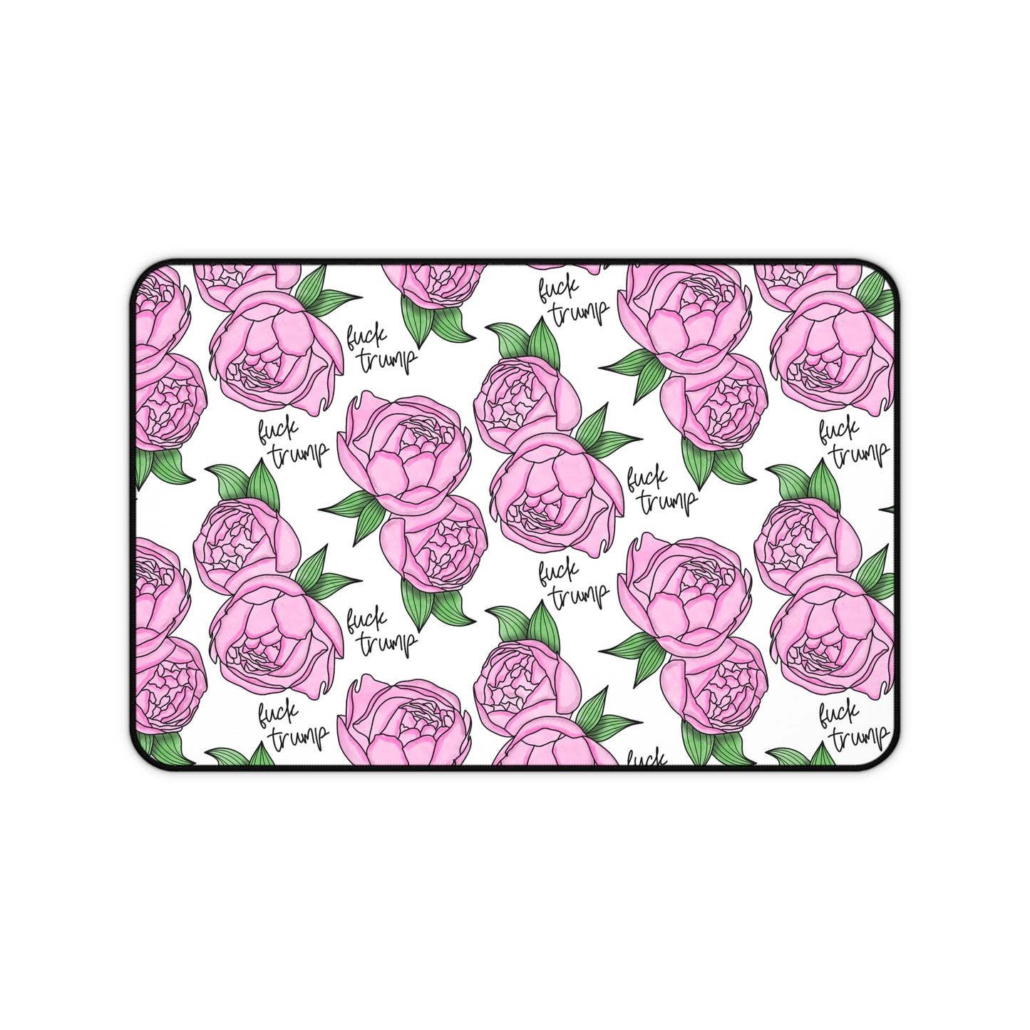 Slightly Subtle Pink Peonies Pattern Desk Mat | Floral Mouse Pad