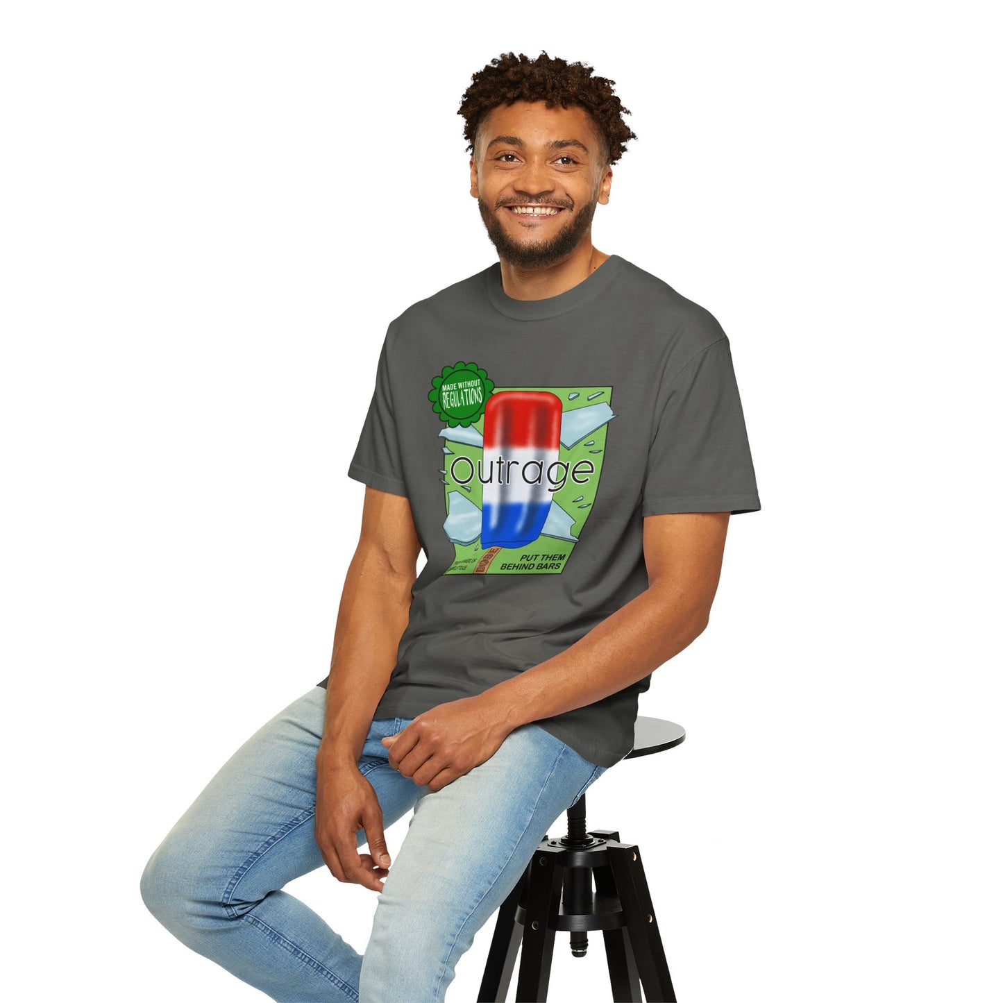 Outrage Glass Popsicle Graphic T-Shirt Patriot Pop Art Tee