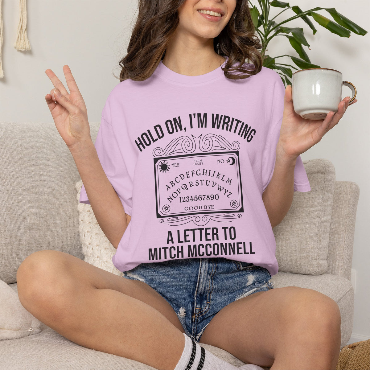 Ouija Board 'Hold On, I'm Writing a Letter to Mitch McConnell' T-Shirt