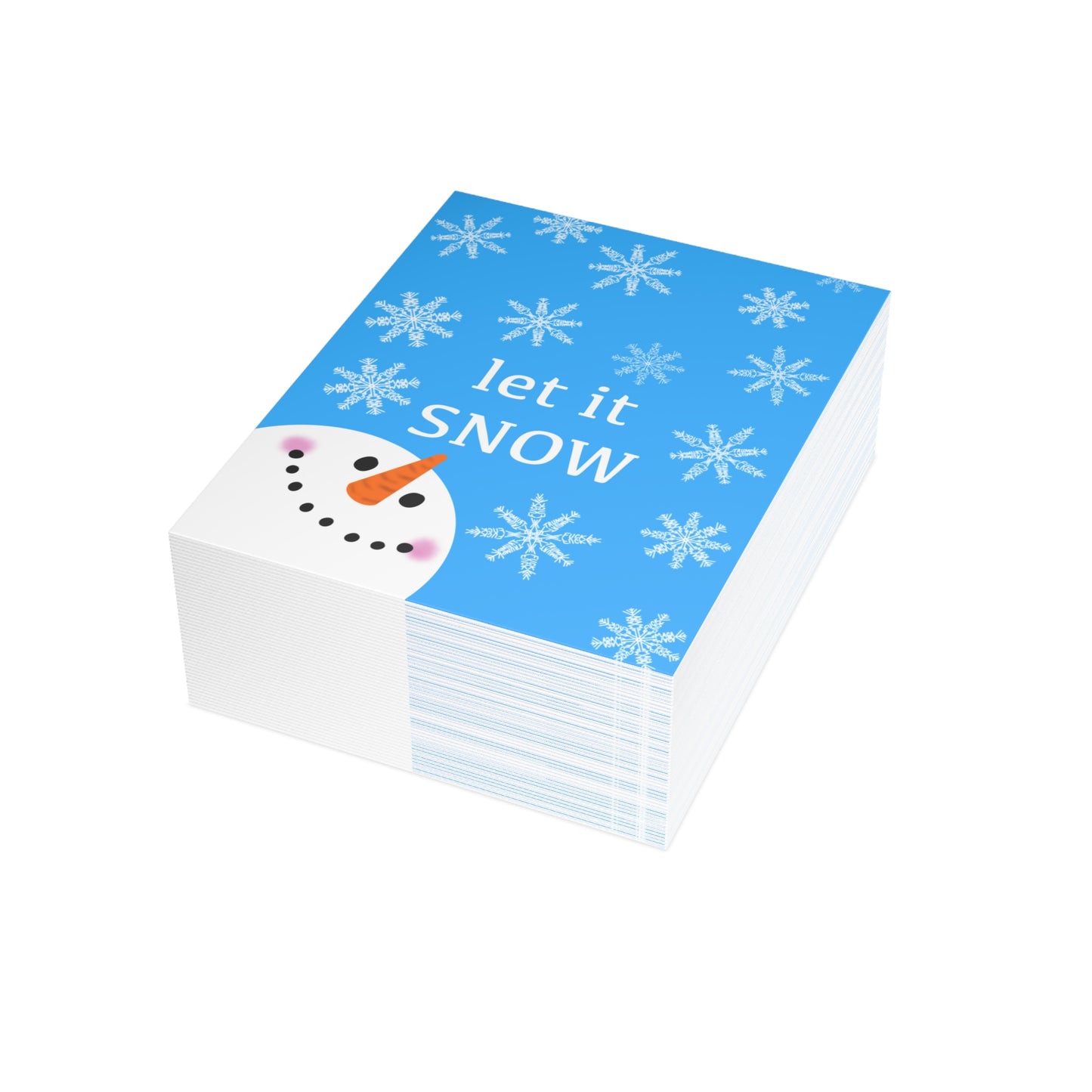 Let It Snow Snowman FDT Holiday Greeting Cards  Pack of 1 / 10 / 30 / 50