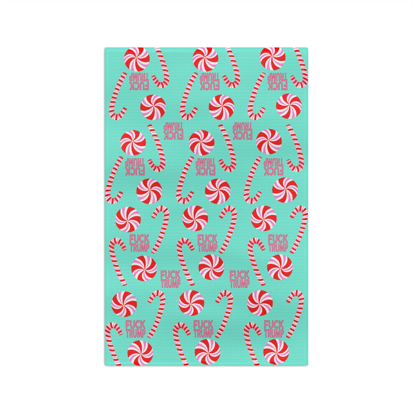 Holiday Candy Canes Tea Towel fdt Peppermint Pattern Kitchen Towel