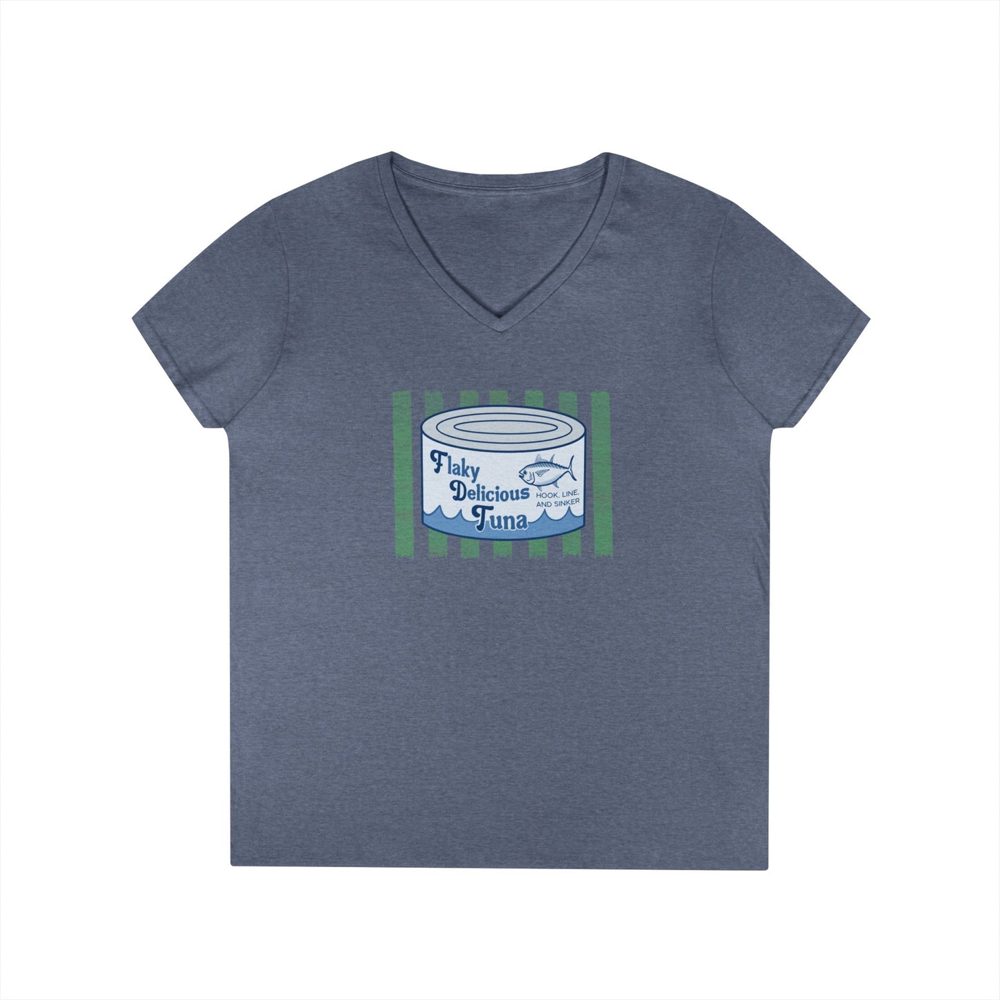 Flaky Delicious Tuna can graphic Tee | V-Neck T-Shirt FDT