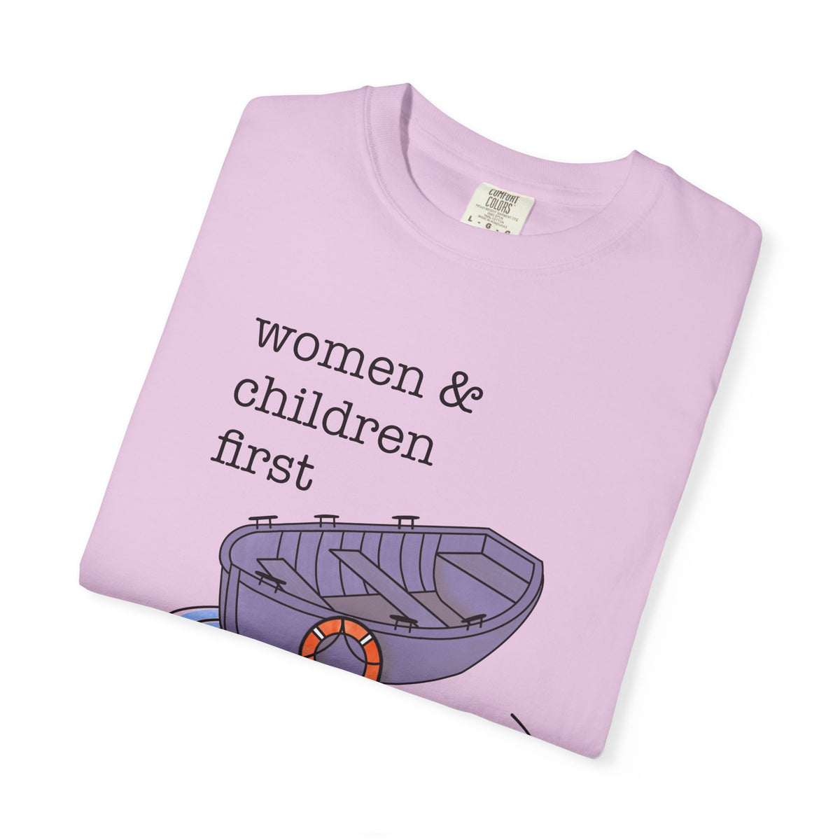 Lifeboat Matriarchy Women & Children First Nautical Boat Graphic T-Shirt