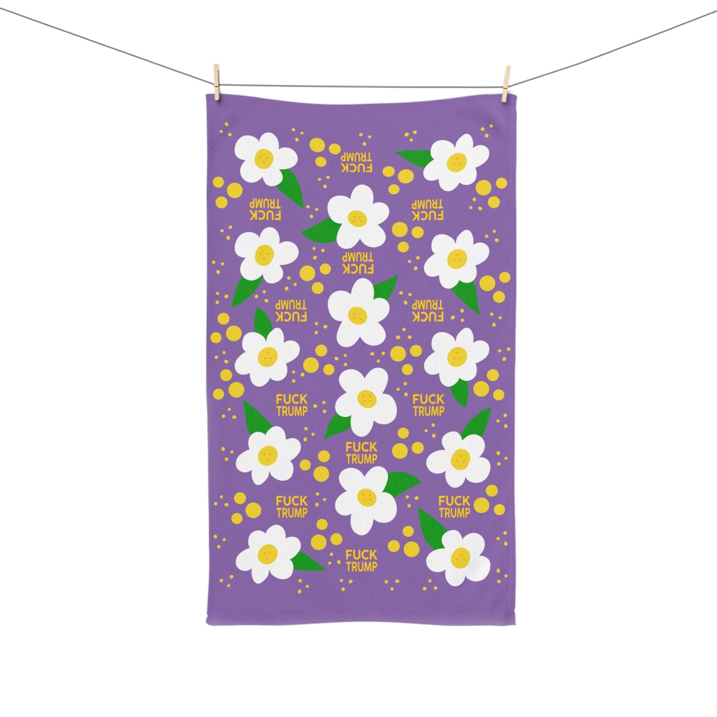 Subtle Daisy Purple Hand Towel