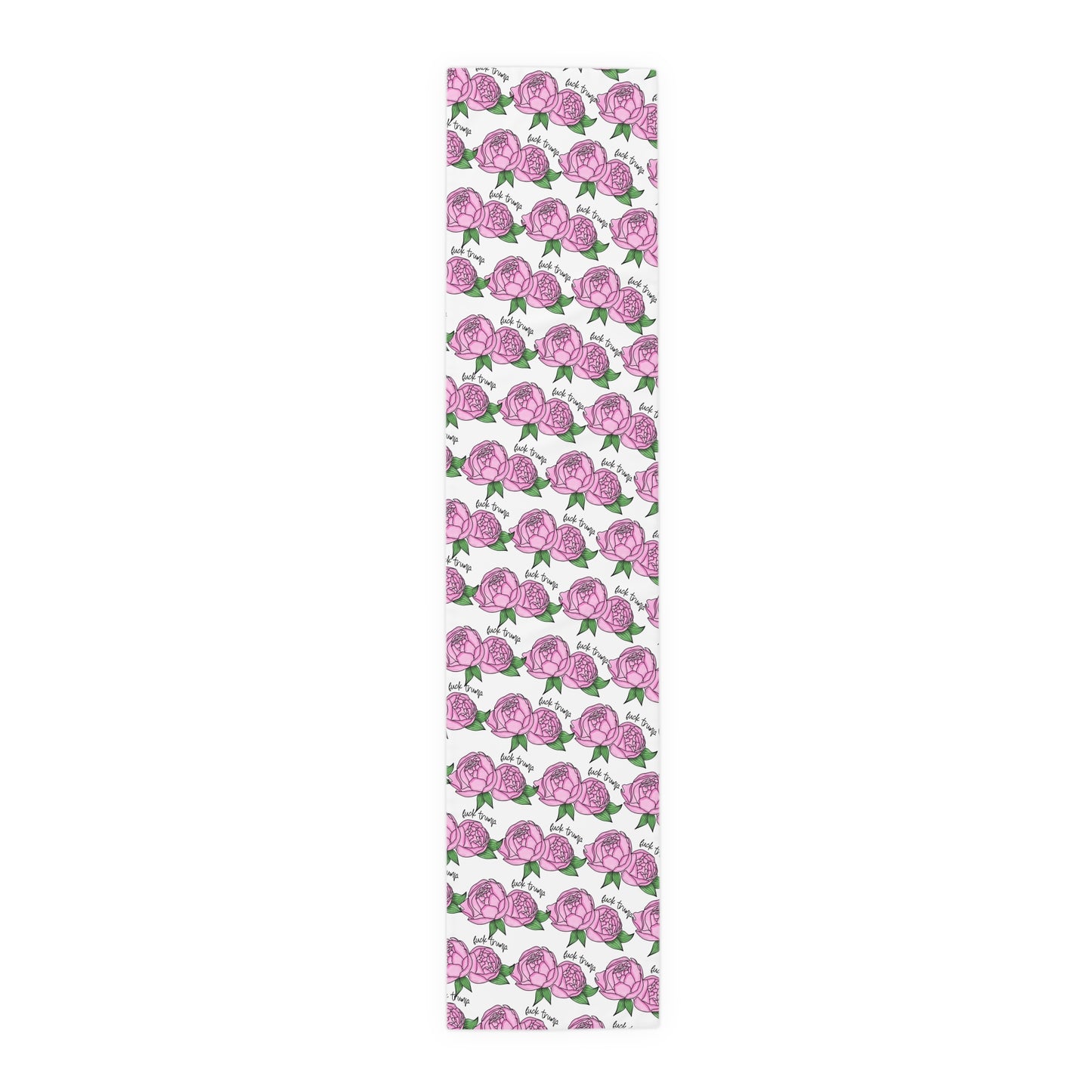 Slightly Subtle Pink Peony Pattern Table Runner | Floral Table Runner, Garden Roses FDT