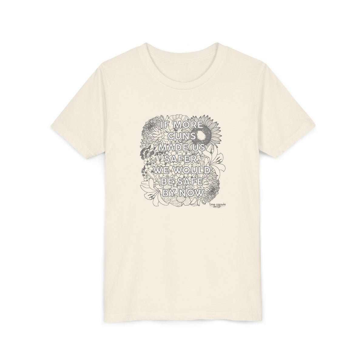 Youth Gun Safety Floral Tee Shirt