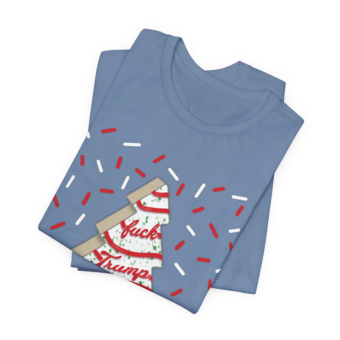 Slightly Subtle Christmas Tree Cake with Striped Confetti FDT tee | Political Statement