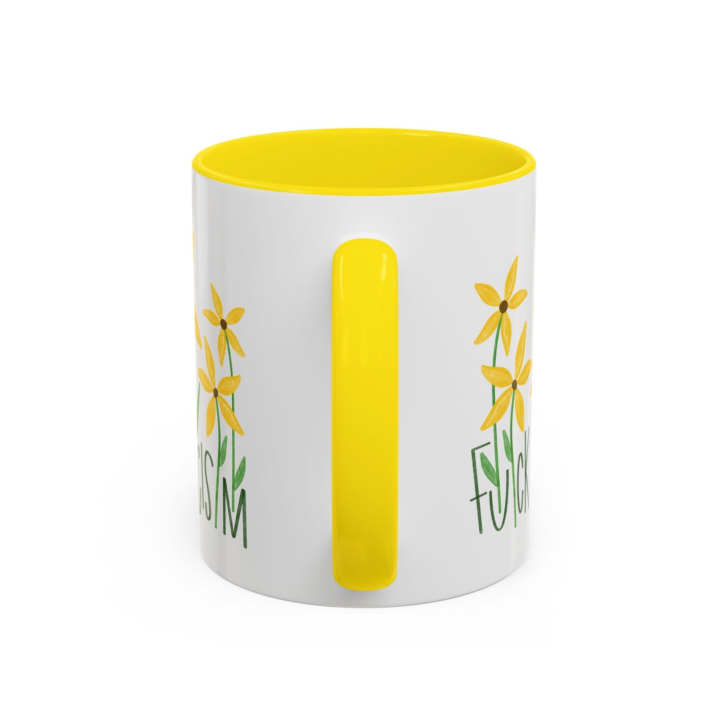 Slightly Subtle Black Eyed Susan Mug | Yellow Flower Accent Coffee Mug