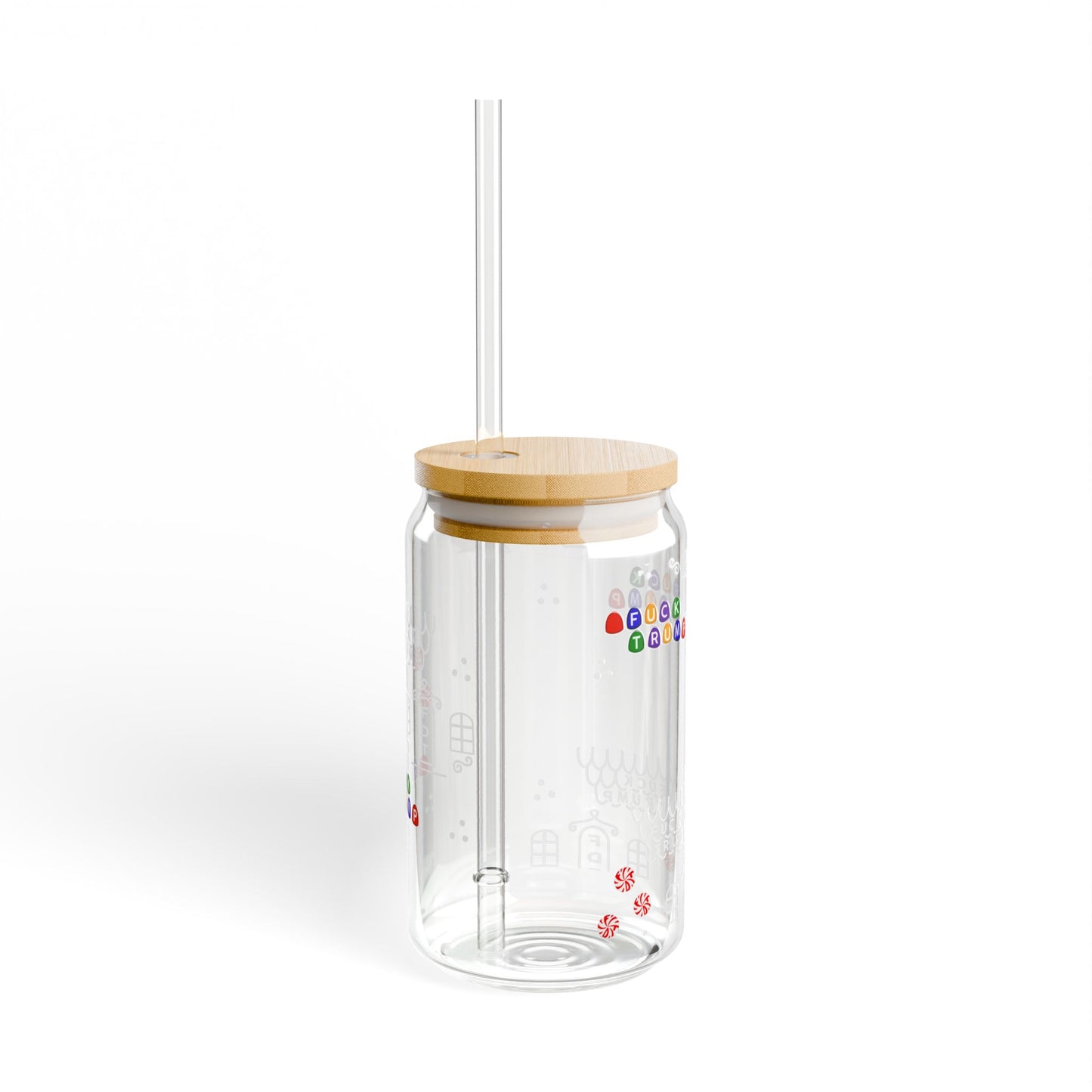 Slightly Subtle Gingerbread Candy Doodle Sipper Glass FDT