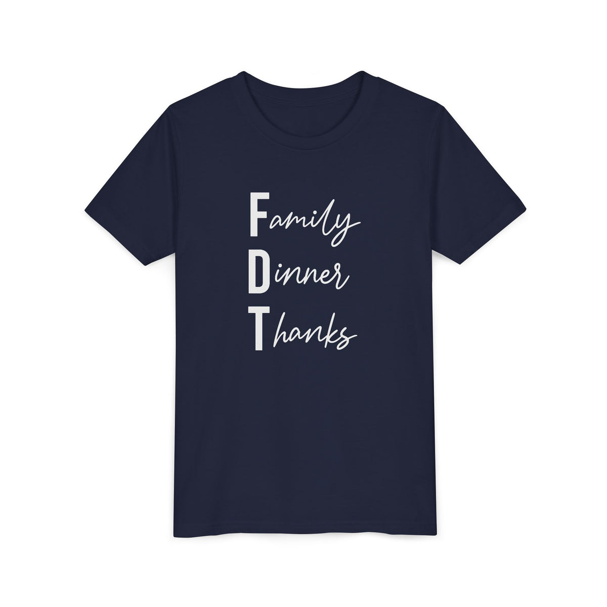 Youth Family Dinner Thanks Thanksgiving Tee FDT kids shirt