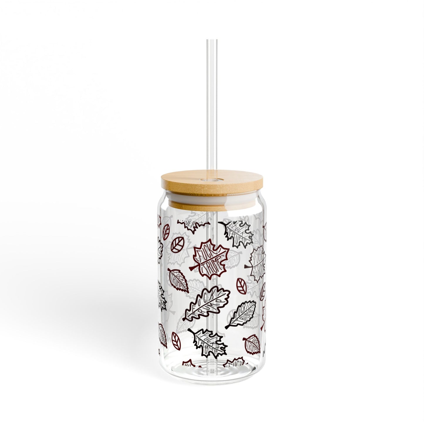 Slightly Subtle Autumn Leaf Pattern Sipper Glass