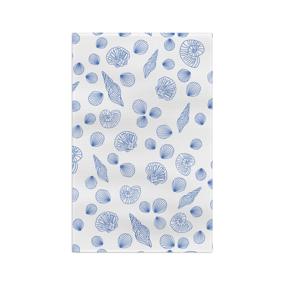 Slightly Subtle Seashell Pattern Microfiber Tea Towel | Coastal Kitchen Print FDT