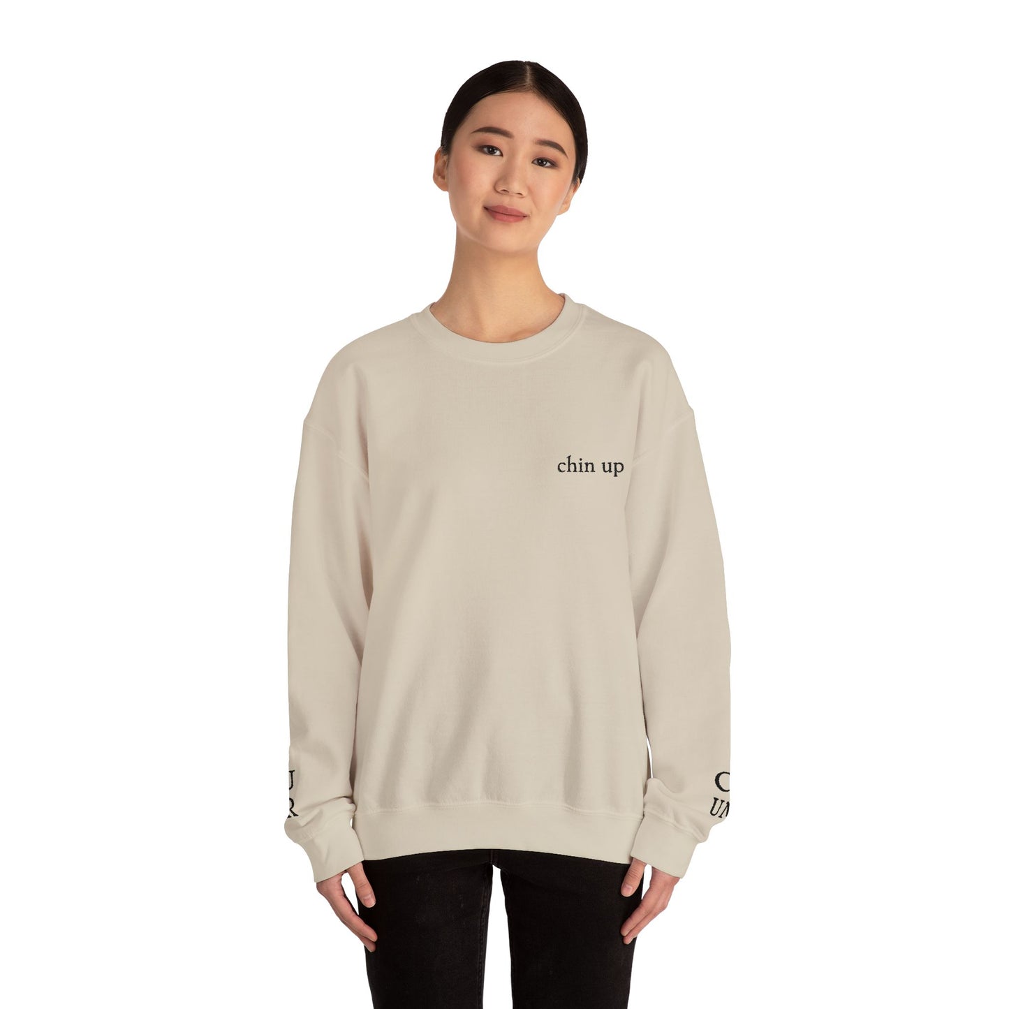 Slightly Sublte Chin Up Wrist Message Unisex Heavy Blend™ Crewneck Sweatshirt FDT