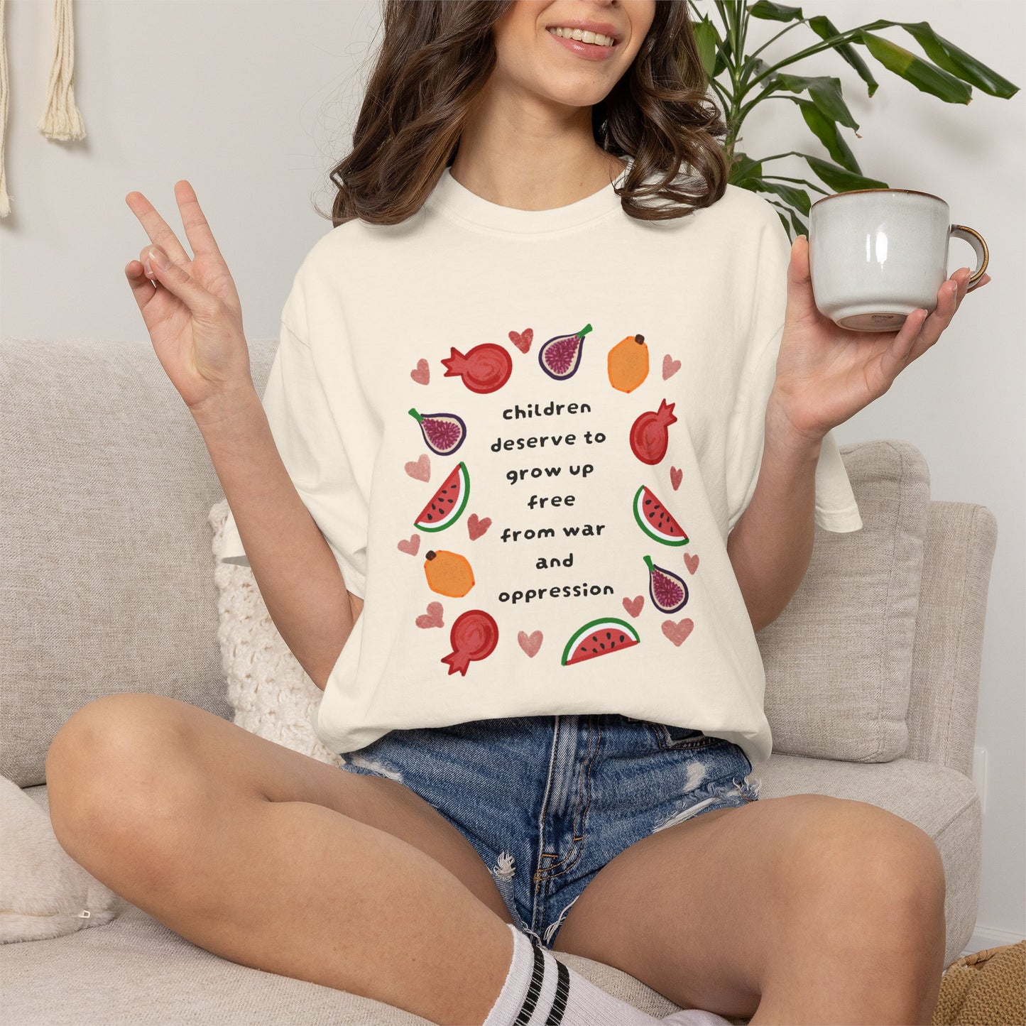 Children Deserve to Grow Up Tee Anti War Peace & Freedom Statement T-Shirt