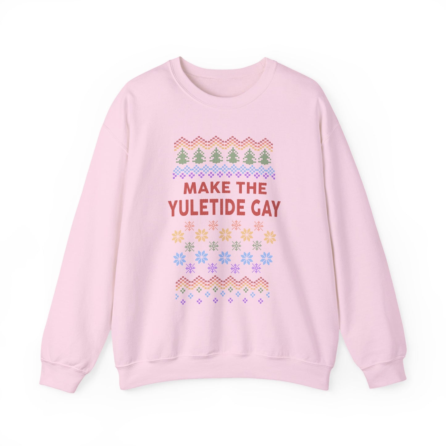 Make the Yuletide Gay Ugly Sweater Unisex Heavy Blend™ Crewneck Sweatshirt