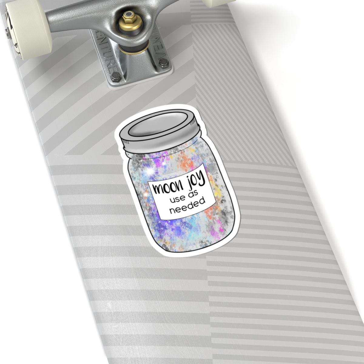 Moon Joy Jar sticker | Kiss-Cut Sticker, holographic galaxy jar design