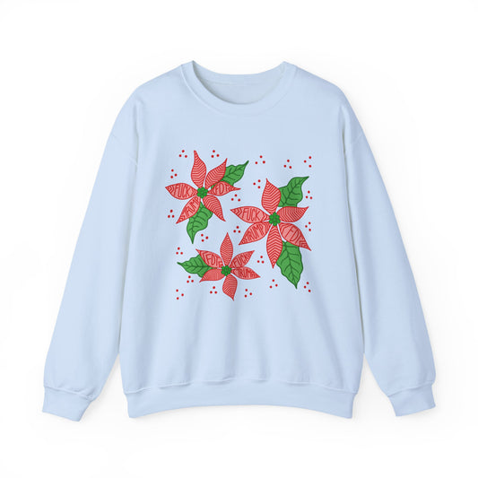 Slightly Subtle Festive Poinsettia Sweatshirt FDT