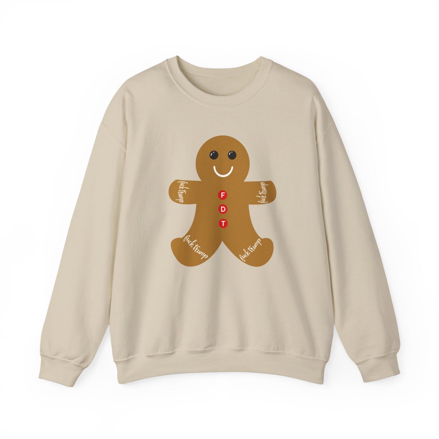 Slightly Subtle Gingerbread Man Crewneck Sweatshirt, FDT Cozy Christmas Gift, Holiday Sweater, Festive Apparel, Winter Wardrobe