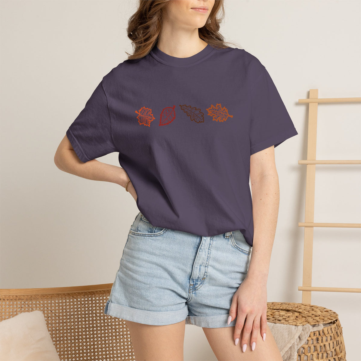 Autumn Leaves T-Shirt FDT Minimal Fall Foliage Graphic Tee
