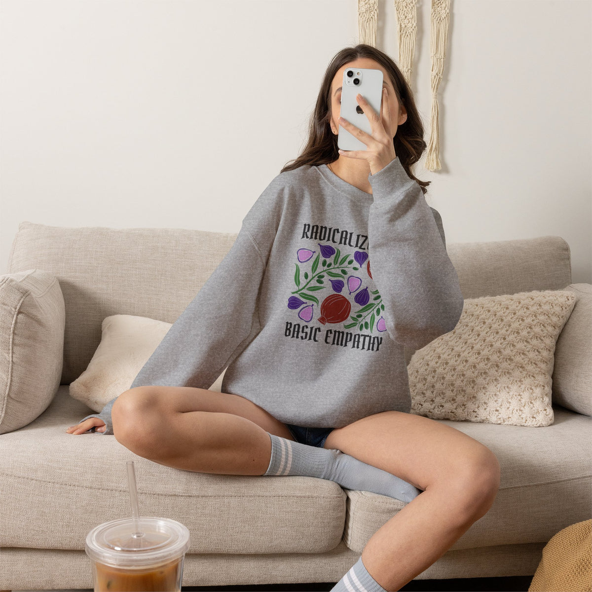 Radicalized by Basic Empathy Floral Sweatshirt