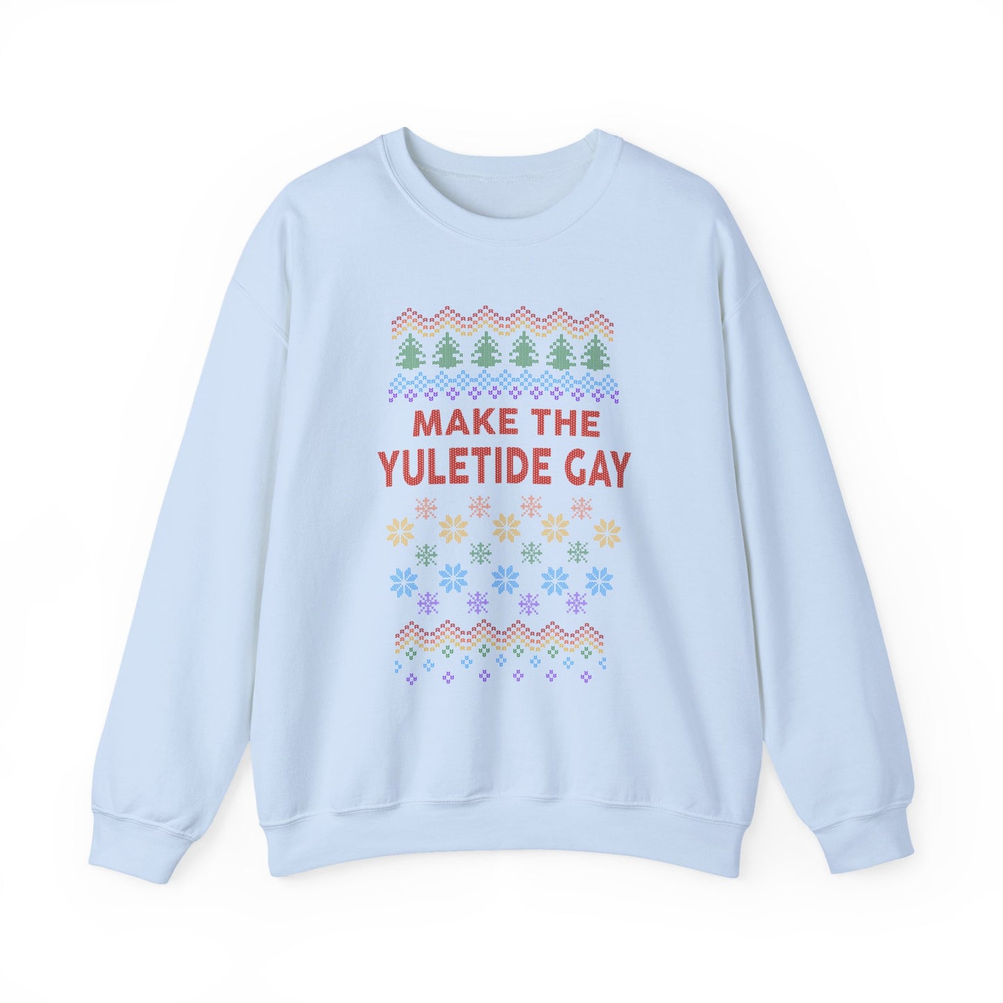 Make the Yuletide Gay Ugly Sweater Unisex Heavy Blend™ Crewneck Sweatshirt