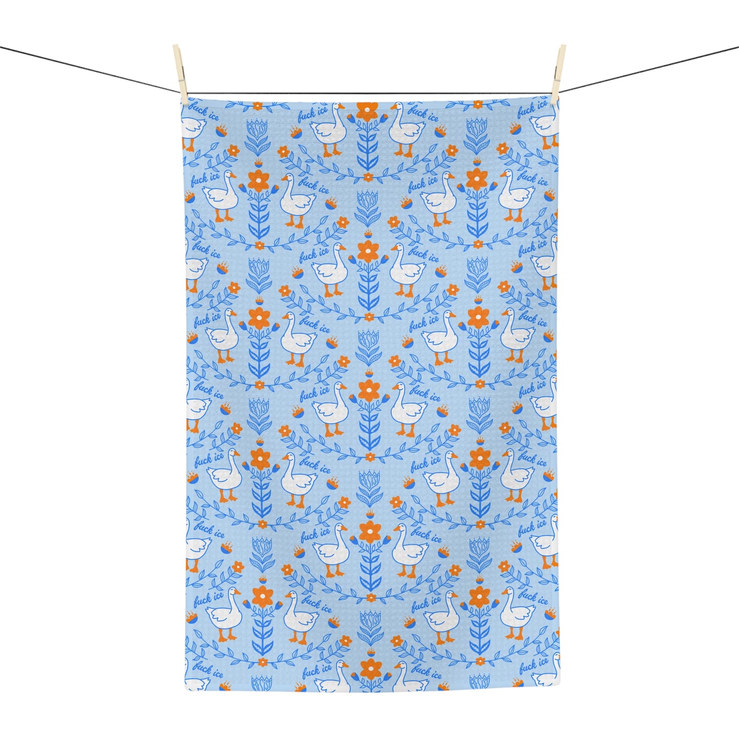 Silly Goose Floral Microfiber Tea Towel — Cute Farmhouse Kitchen Linen fuck ice resist
