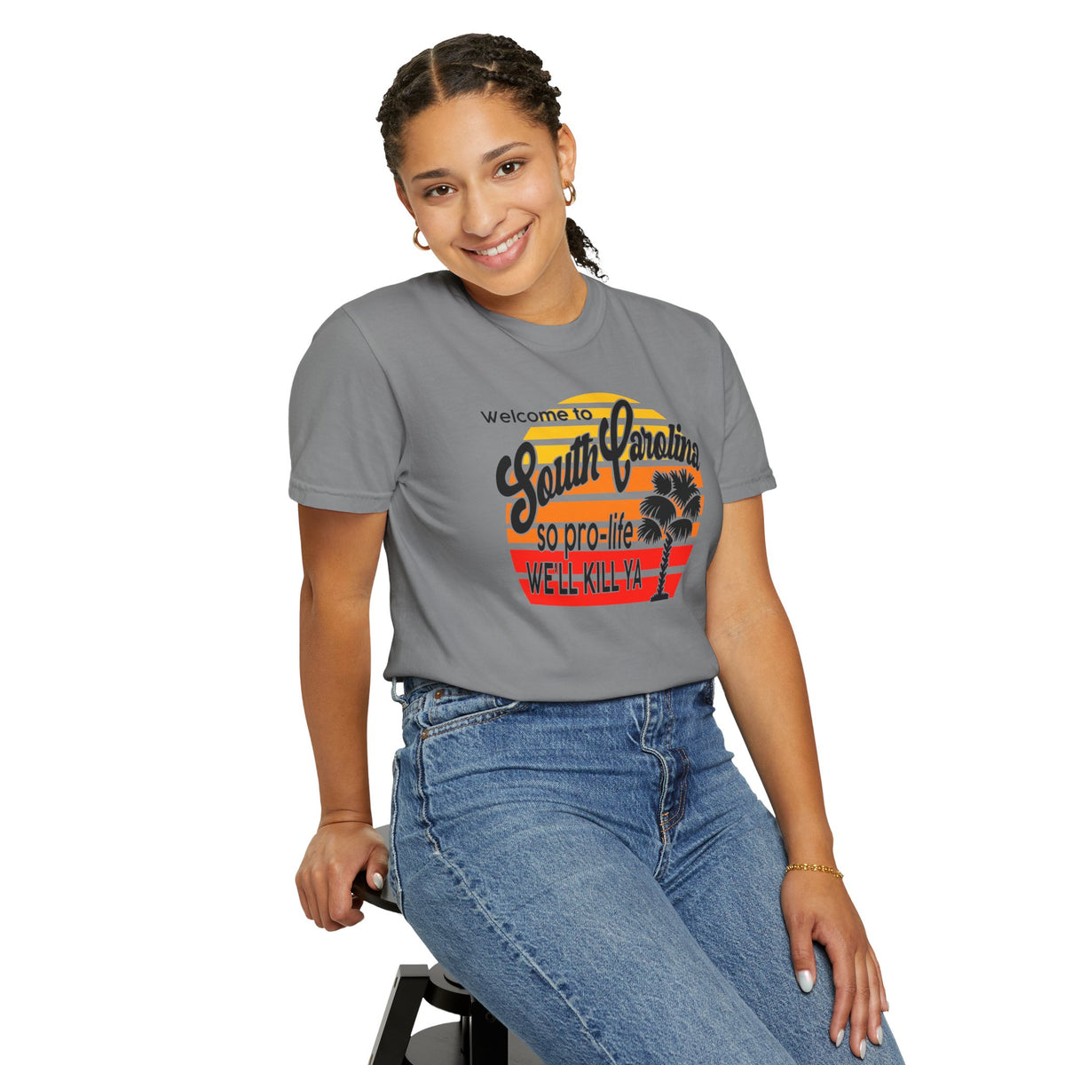 South Carolina Political Dark Humor Abortion Sunset T-Shirt Welcome to South Carolina Graphic Tee