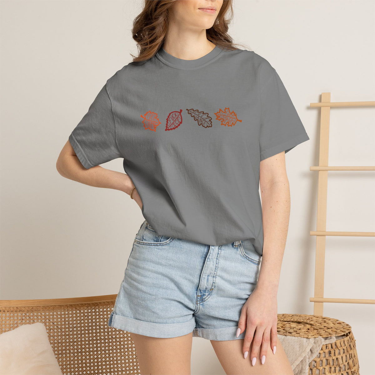 Autumn Leaves T-Shirt FDT Minimal Fall Foliage Graphic Tee
