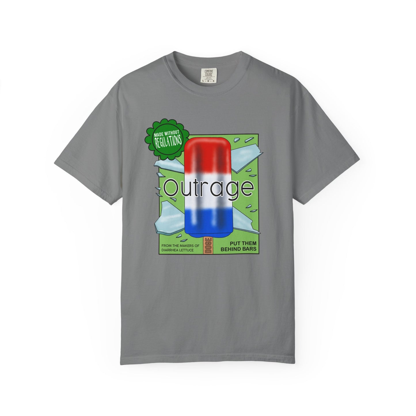 Outrage Glass Popsicle Graphic T-Shirt Patriot Pop Art Tee