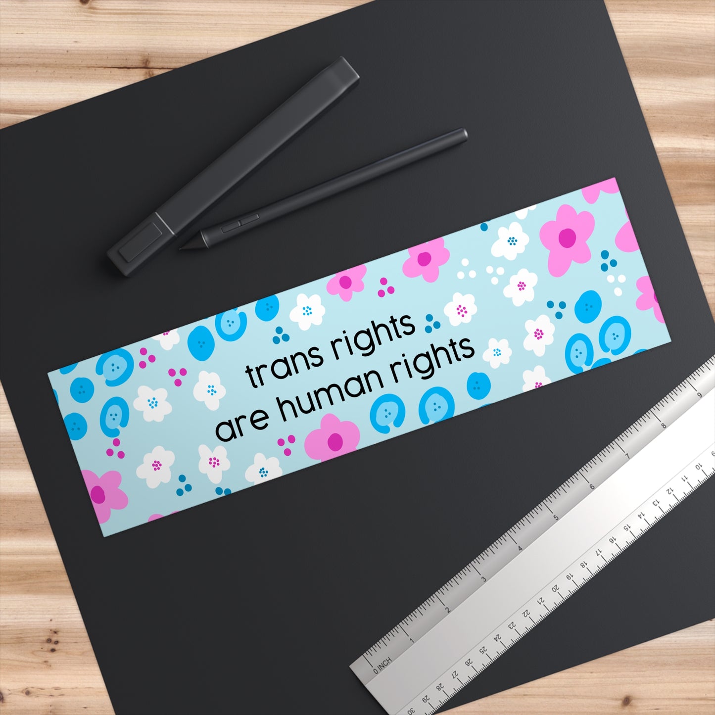 trans rights are human rights Bumper Stickers | trans pride, floral design