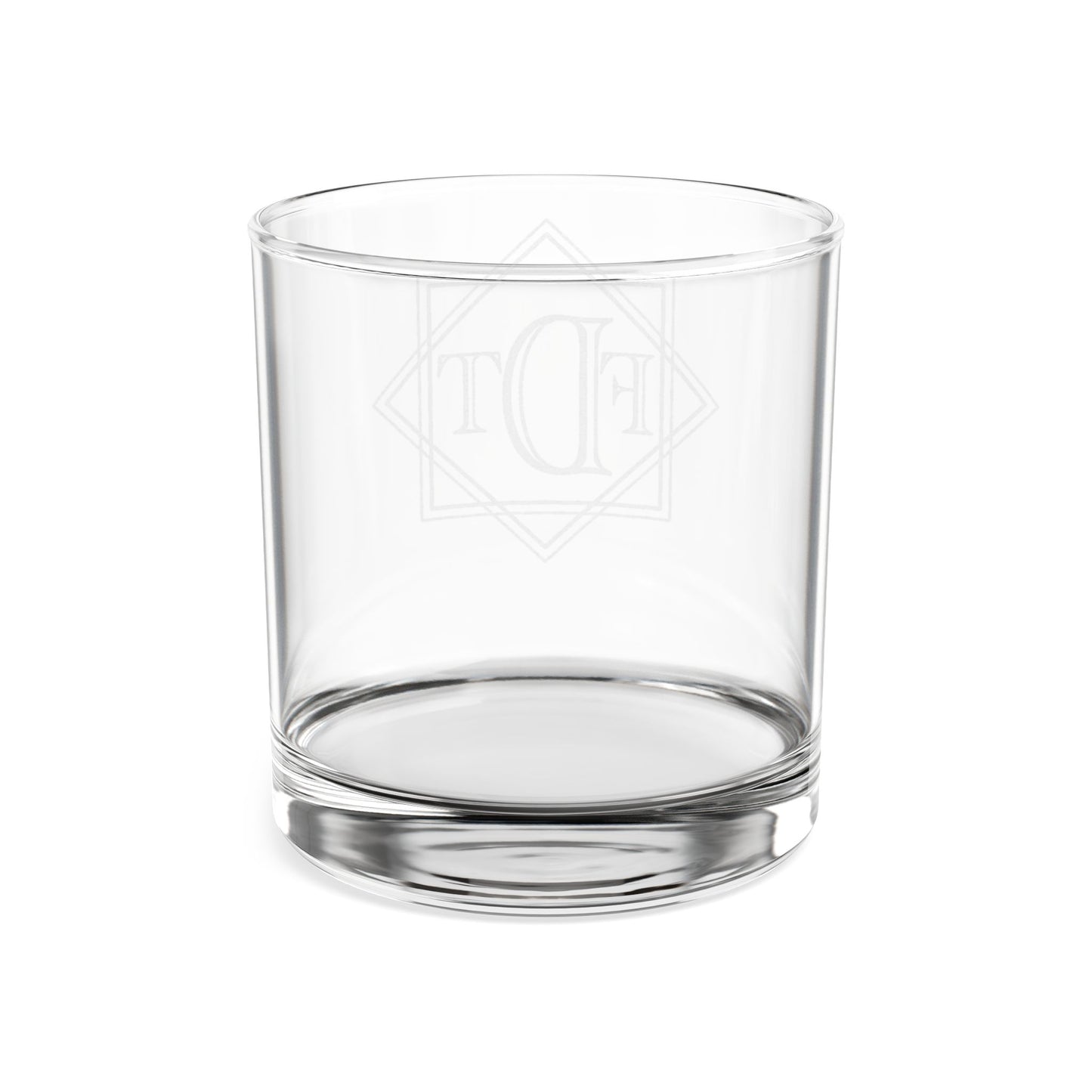 FDT Monogram Diamond Crest Whiskey Glass | Engraved 10.5oz Rocks Glass Gift