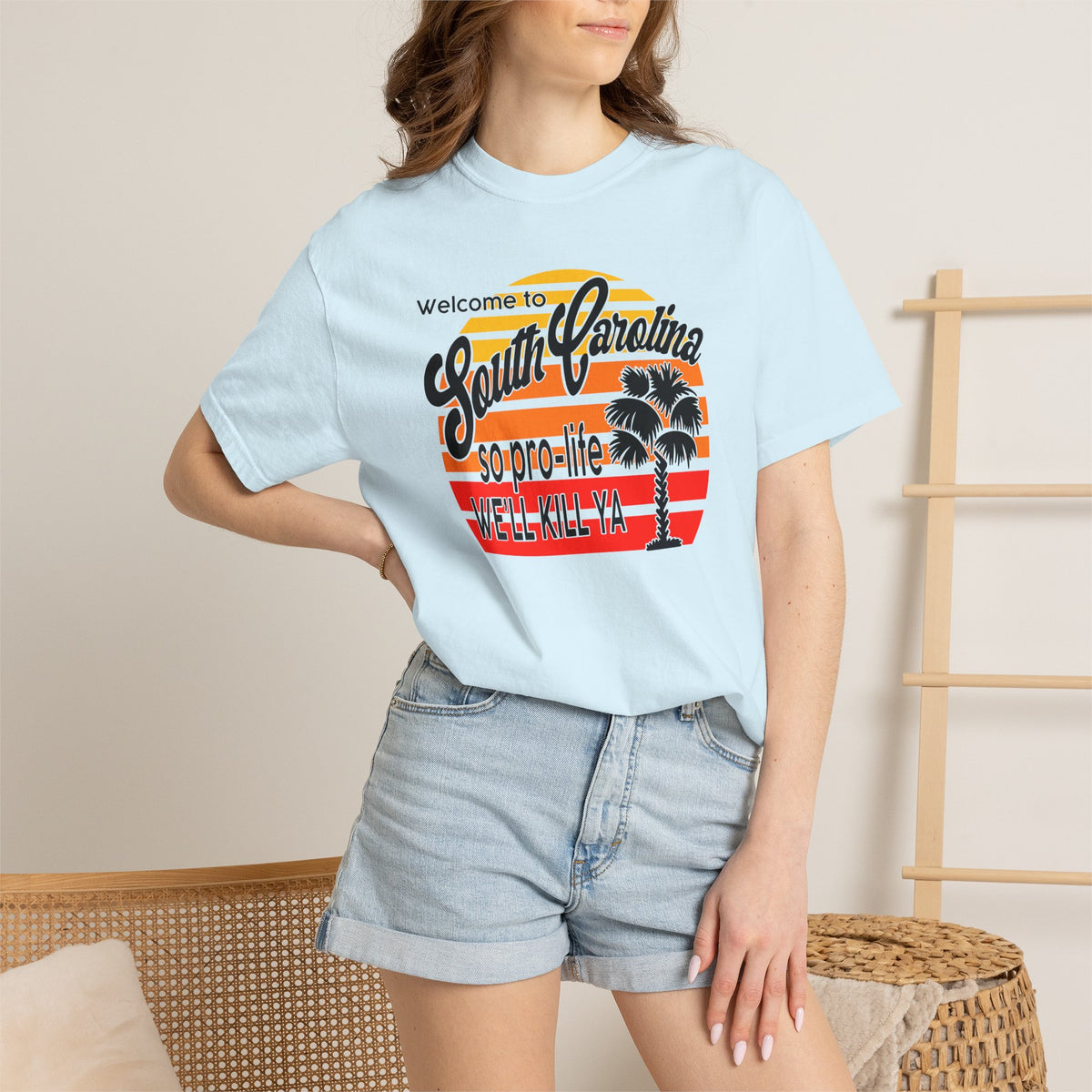South Carolina Political Dark Humor Abortion Sunset T-Shirt Welcome to South Carolina Graphic Tee