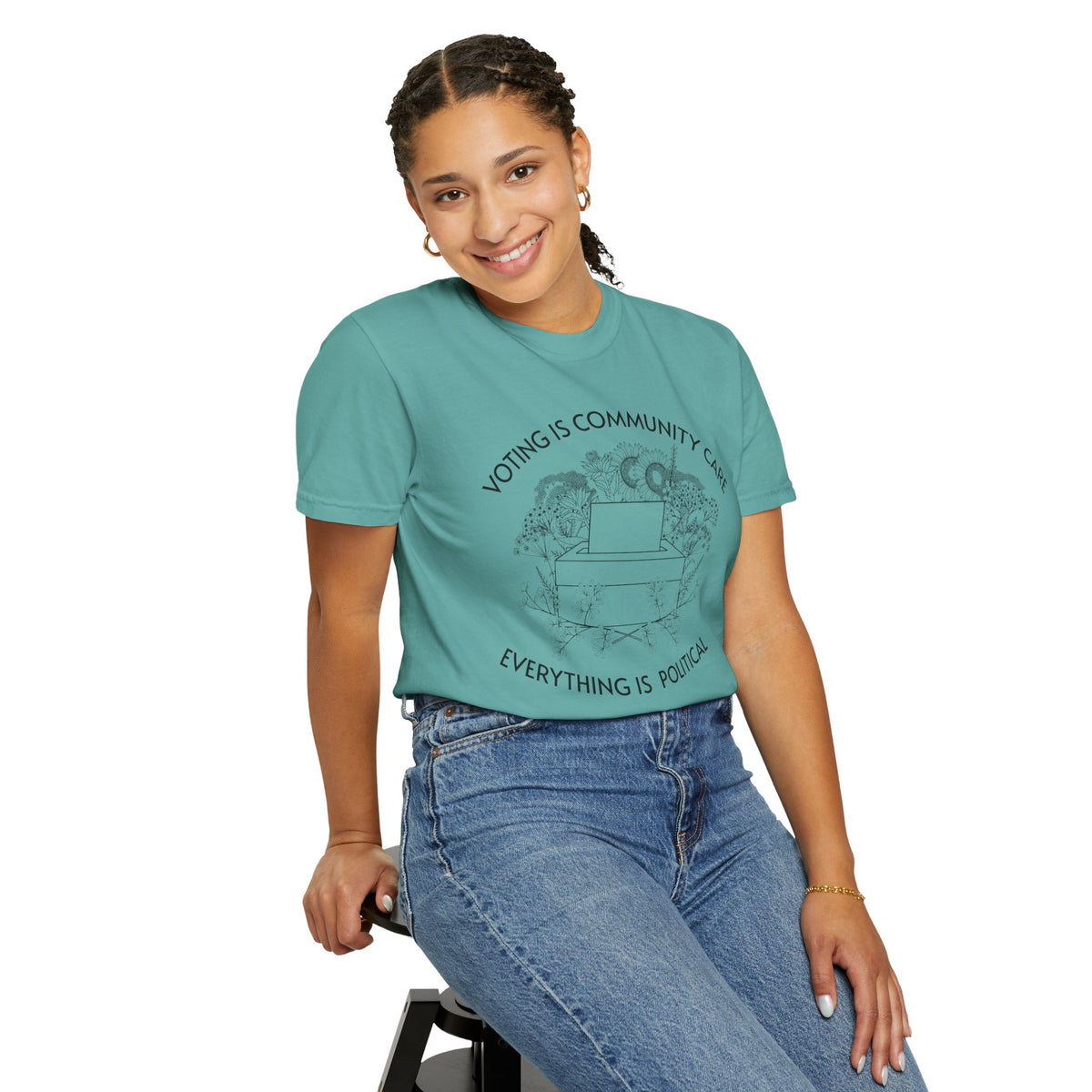 Voting Is Community Care T-Shirt Everything Is Political Vote Graphic Tee