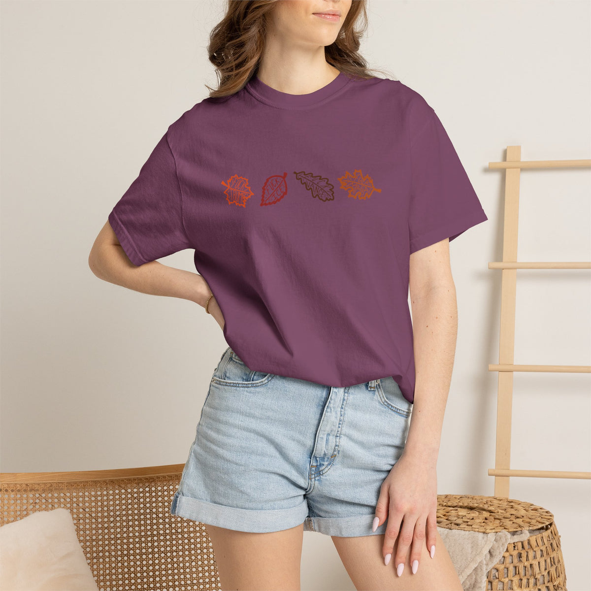 Autumn Leaves T-Shirt FDT Minimal Fall Foliage Graphic Tee