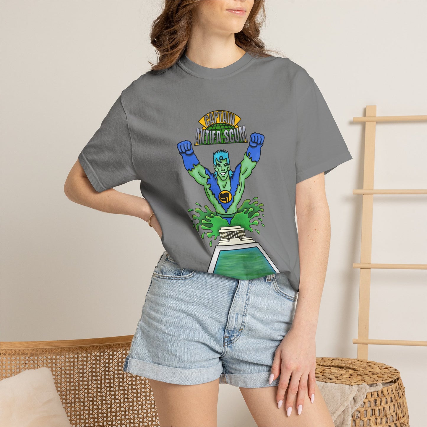 Captain Antifa Scum Reflecting Pool Algae Shirt