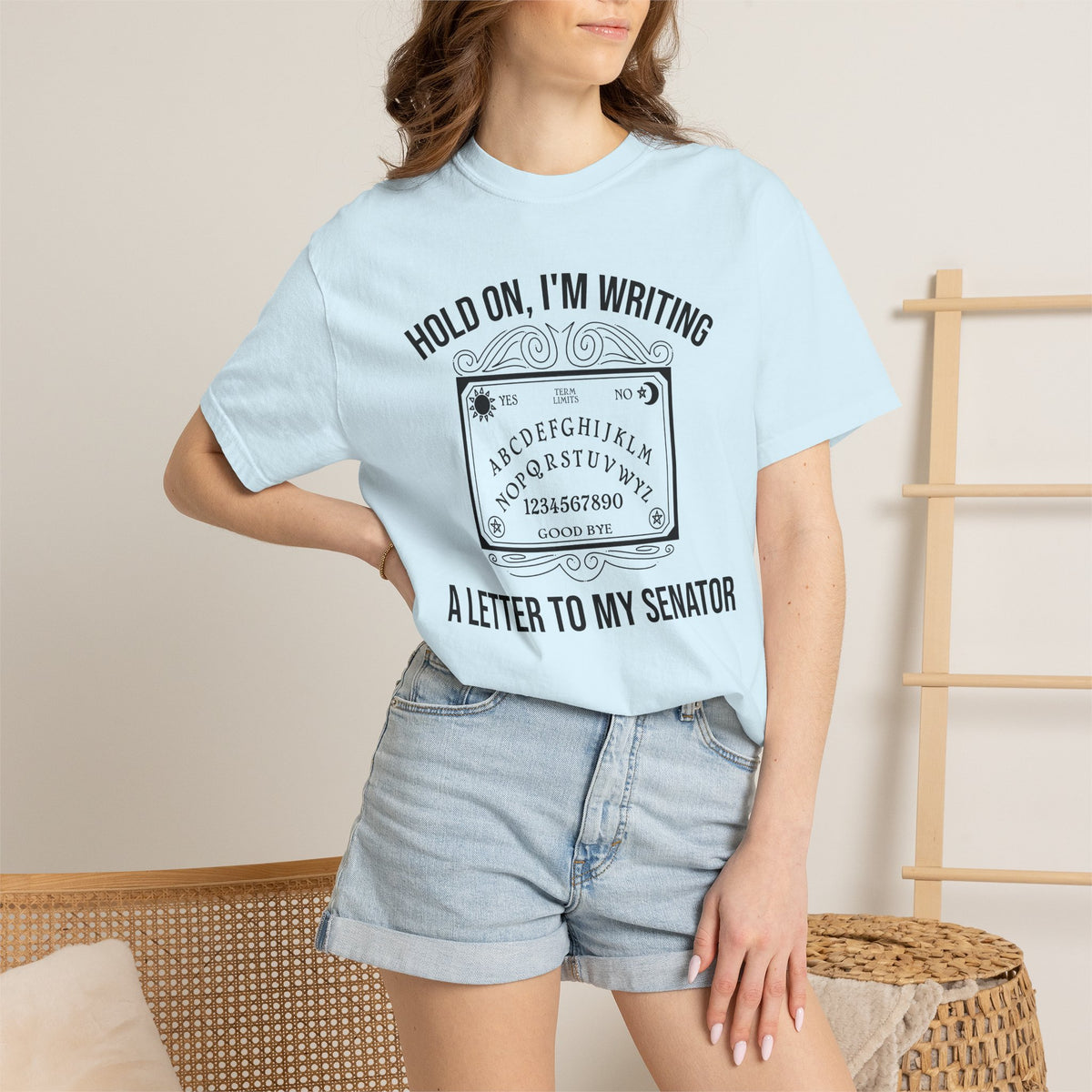 Hold On I'm Writing A Letter To My Senator T-Shirt Ouija Board Political Protest Tee