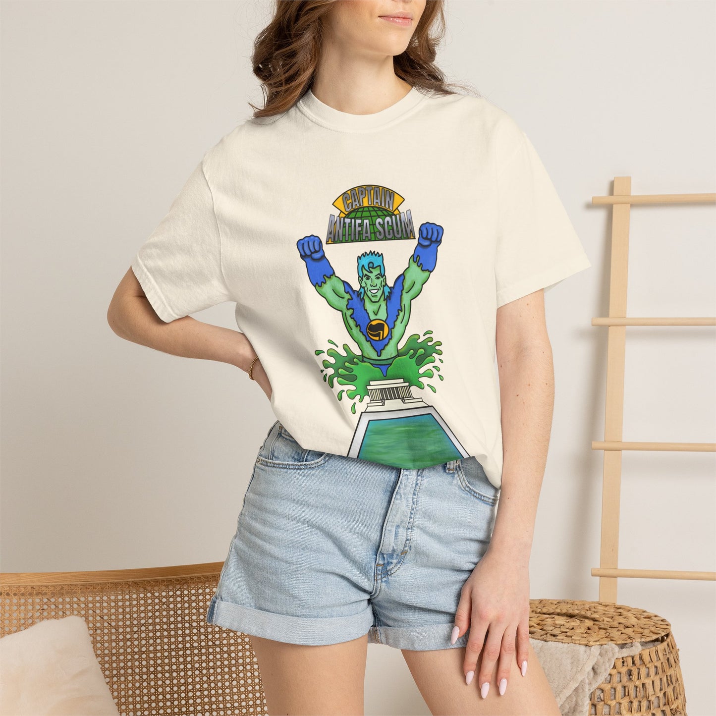 Captain Antifa Scum Reflecting Pool Algae Shirt